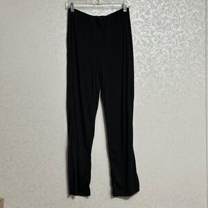 Ann Taylor Solid Black Dress Pants Career Stretch Pull On Elastic Waist Sz‎ S